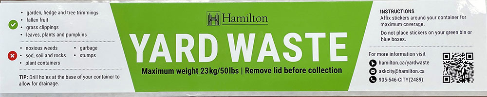 Yard waste sticker - rectangle shape