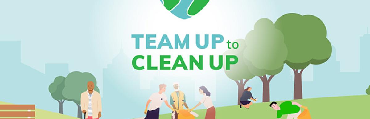 illustration of park clean up