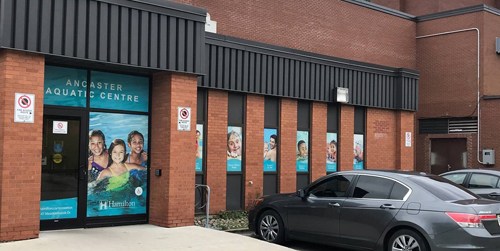 Front door entrance to Ancaster Aquatic Centre