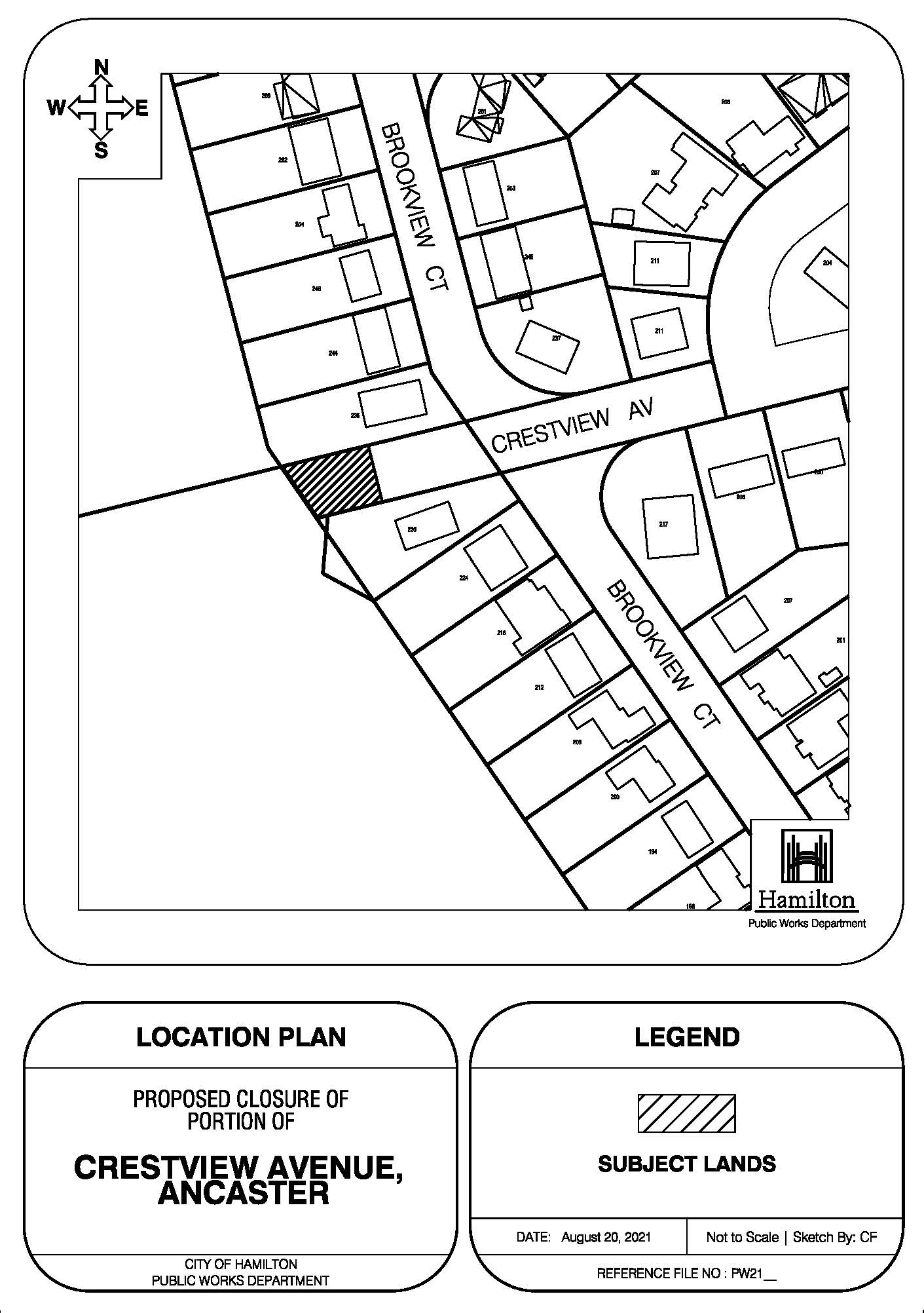 Map of alley closure Crestview Avenue