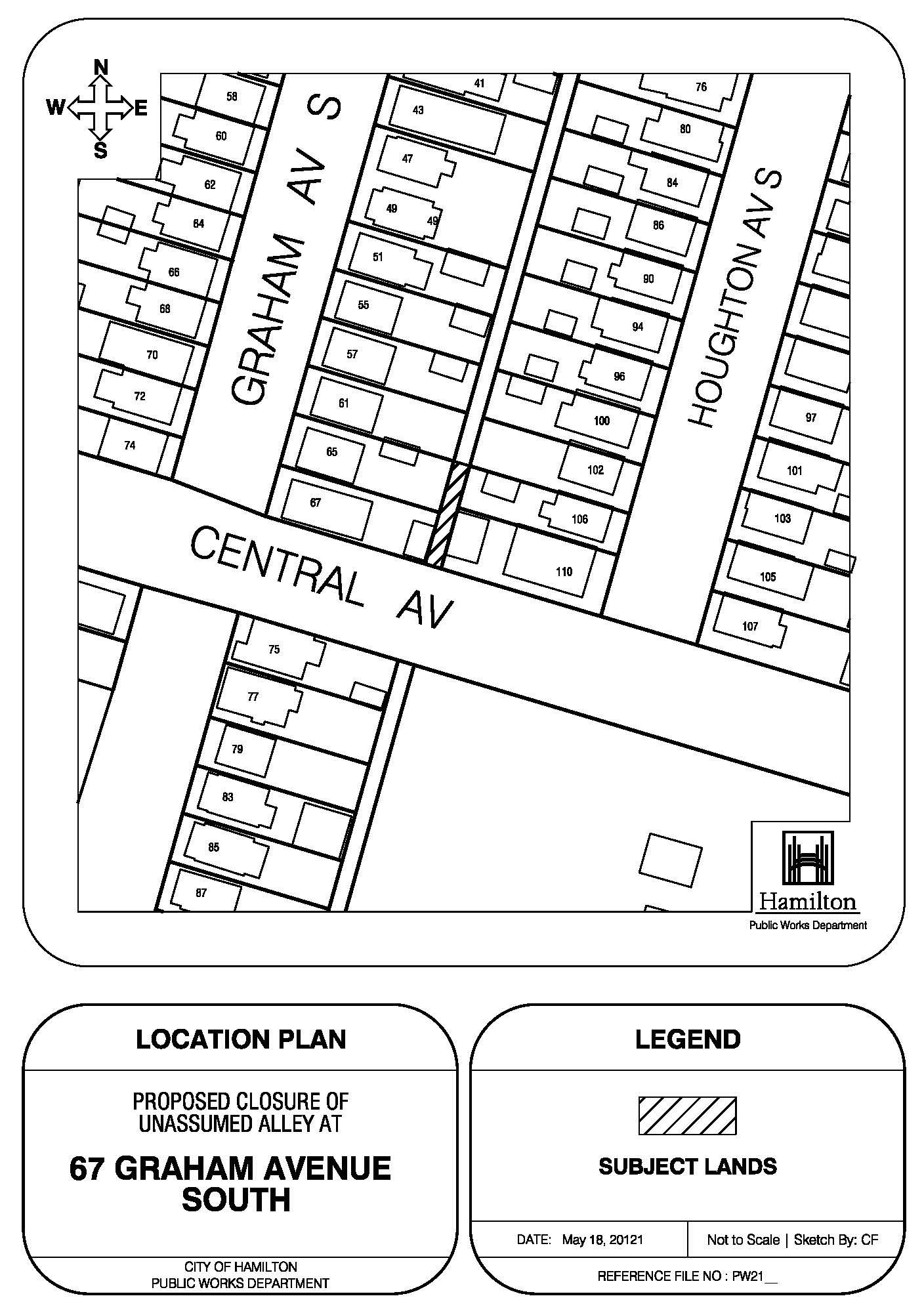 Map of alley closure for Graham Avenue