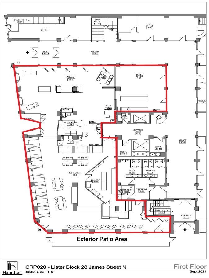 Floor Plan of First Floor Space at Lister Block, 28 James Street North, Hamilton