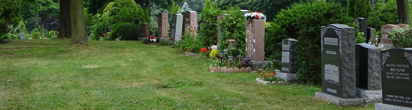 Headstones in a cemetery