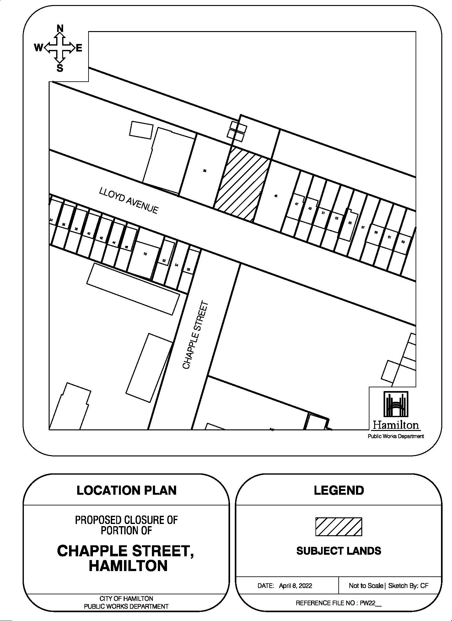 Location Map of Chapple Street