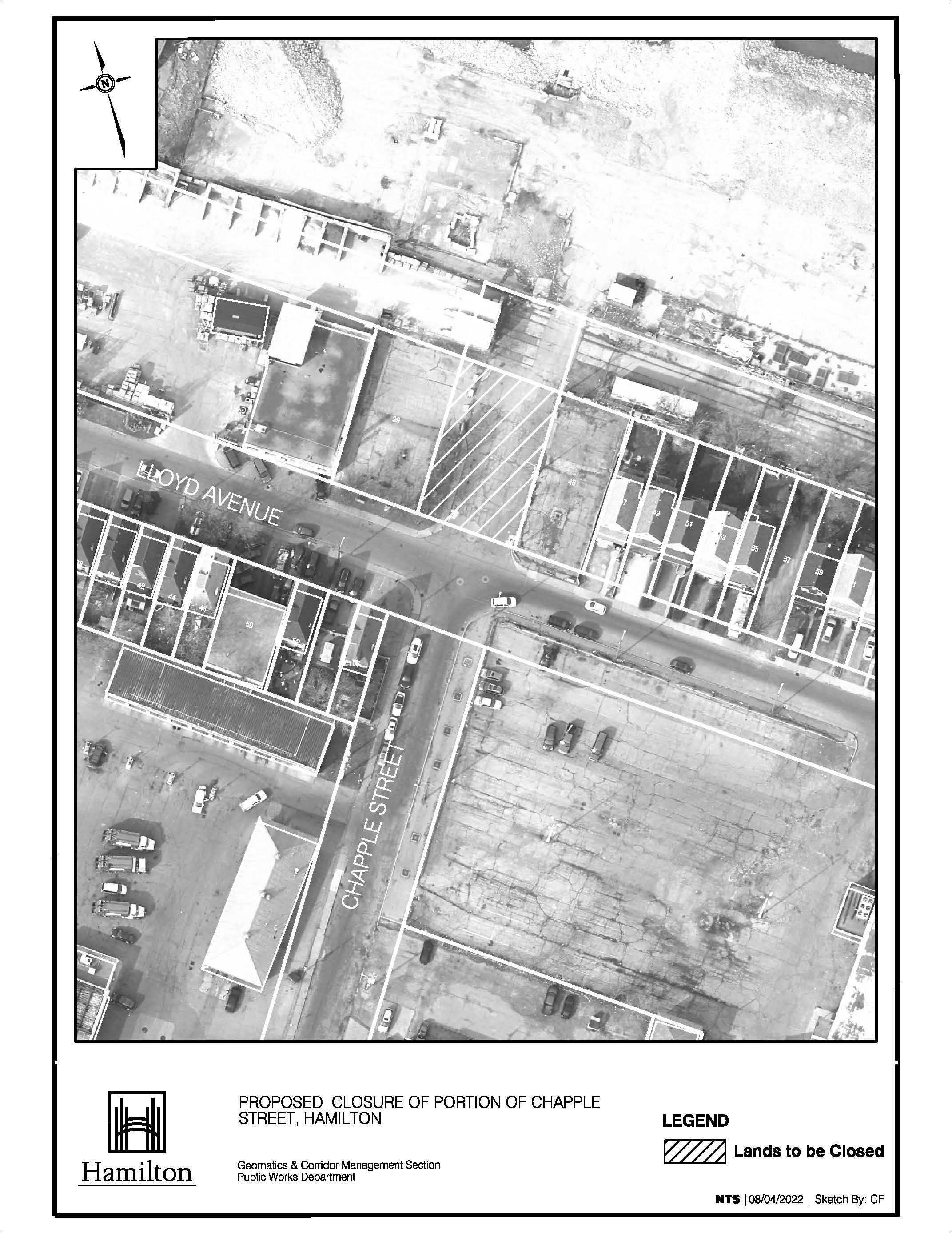 Aerial map of Chapple Street