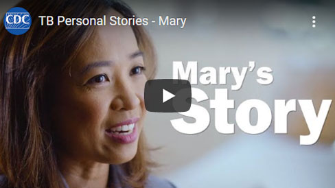 Asian woman speaking with text, Mary's Story