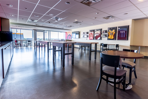 Lounge with tables and chairs