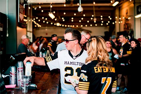 Ti-cat fans congregating on the concourse