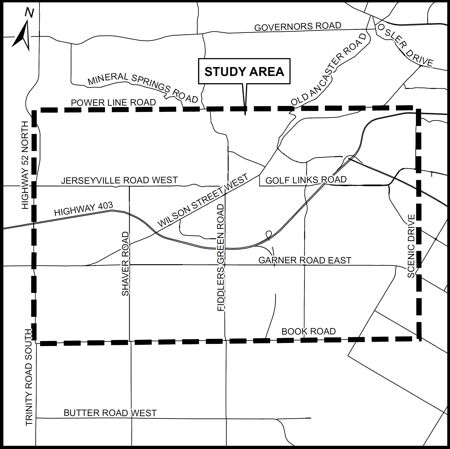 Study Area Map of Ancaster Elevated Water Reservoir