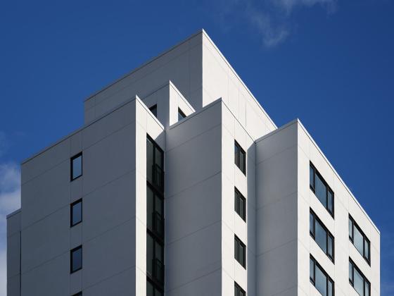 Close-up view of the top of building
