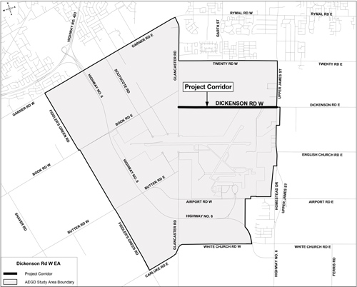 Study Area Map of Dickenson Road EA