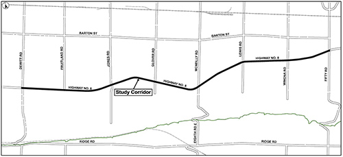 Study Area Map of Highway 8 EA