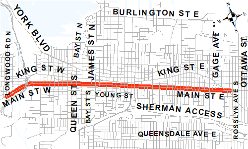 Study Area Map of Main Street Two Way Conversion