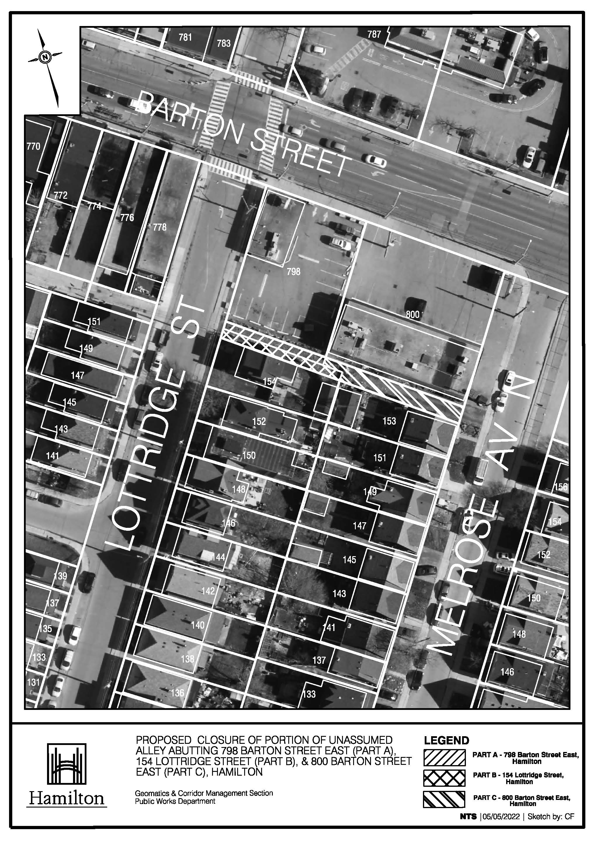 Aerial map of Alley Closure