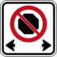Example of No Stopping sign with arrows pointing in both directions