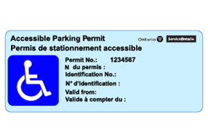 Example of Accessible Parking Permit
