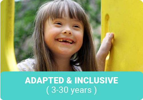 Smiling young girl with special needs at the park