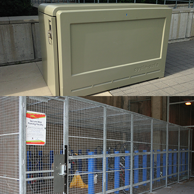 Two examples of secure parking facilities