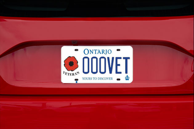 Veteran Licence Plate on red car