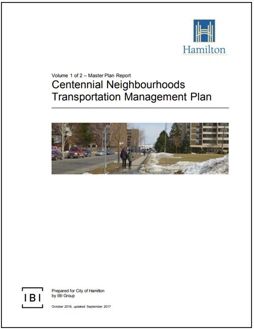 Cover of the Centennial Neighbourhoods Transportation Management Plan