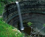 Ward 9: Aerial view of Devil's Punchbowl waterfall