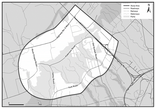 Study Area Map of Waterdown Trunk Watermain Twinning EA