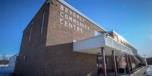 Front door entrance to Beverly Arena