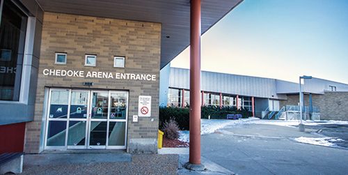 Front door entrance to Chedoke Twin Pad Arena