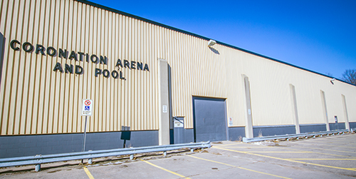 Front door entrance to Coronation Arena