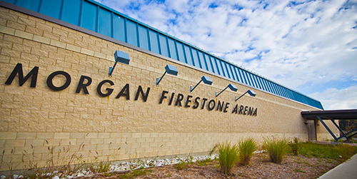 Front door entrance to Morgan Firestone Arena