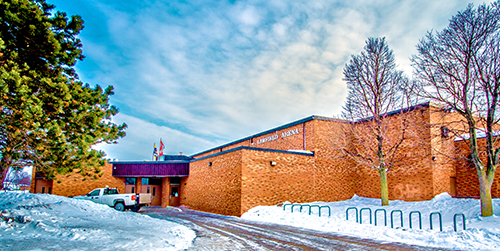 Front door entrance to Bill Friday/Lawfield Arena