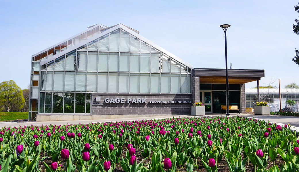 Front view of Gage Park Tropical Greenhouse