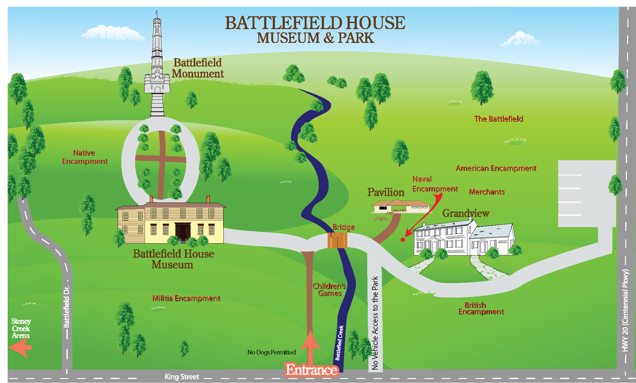 Battle of Stoney Creek re-enactment site map