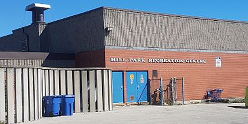 Front door entrance to Hill Park Recreation Centre