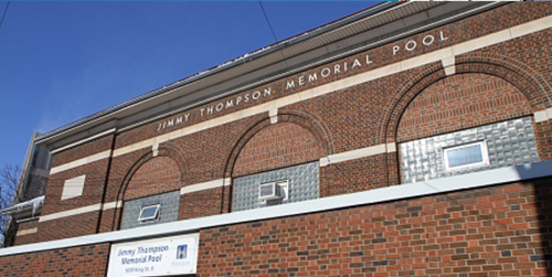 Front door entrance to Jimmy Thompson Pool