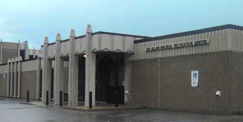 Front door entrance to Sir Allan MacNab Recreation Centre