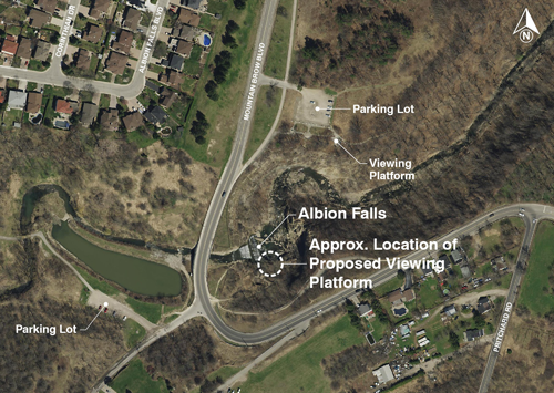 Map of Albion Falls South Access and Viewing Platform
