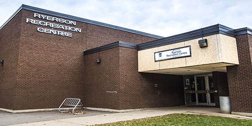Front door entrance to Ryerson Recreation Centre