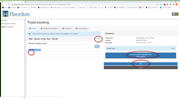Step 5: View and Accept Rules, then select "Next"