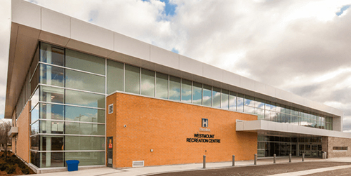 Front door entrance to Westmount Recreation Centre