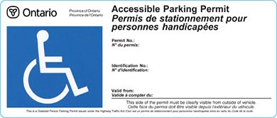 Example of Accessible Parking Permit