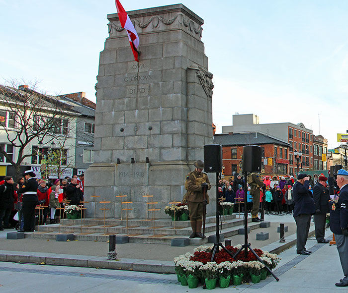 Remembrance Day Ceremony at Cenotaph in Hamilton