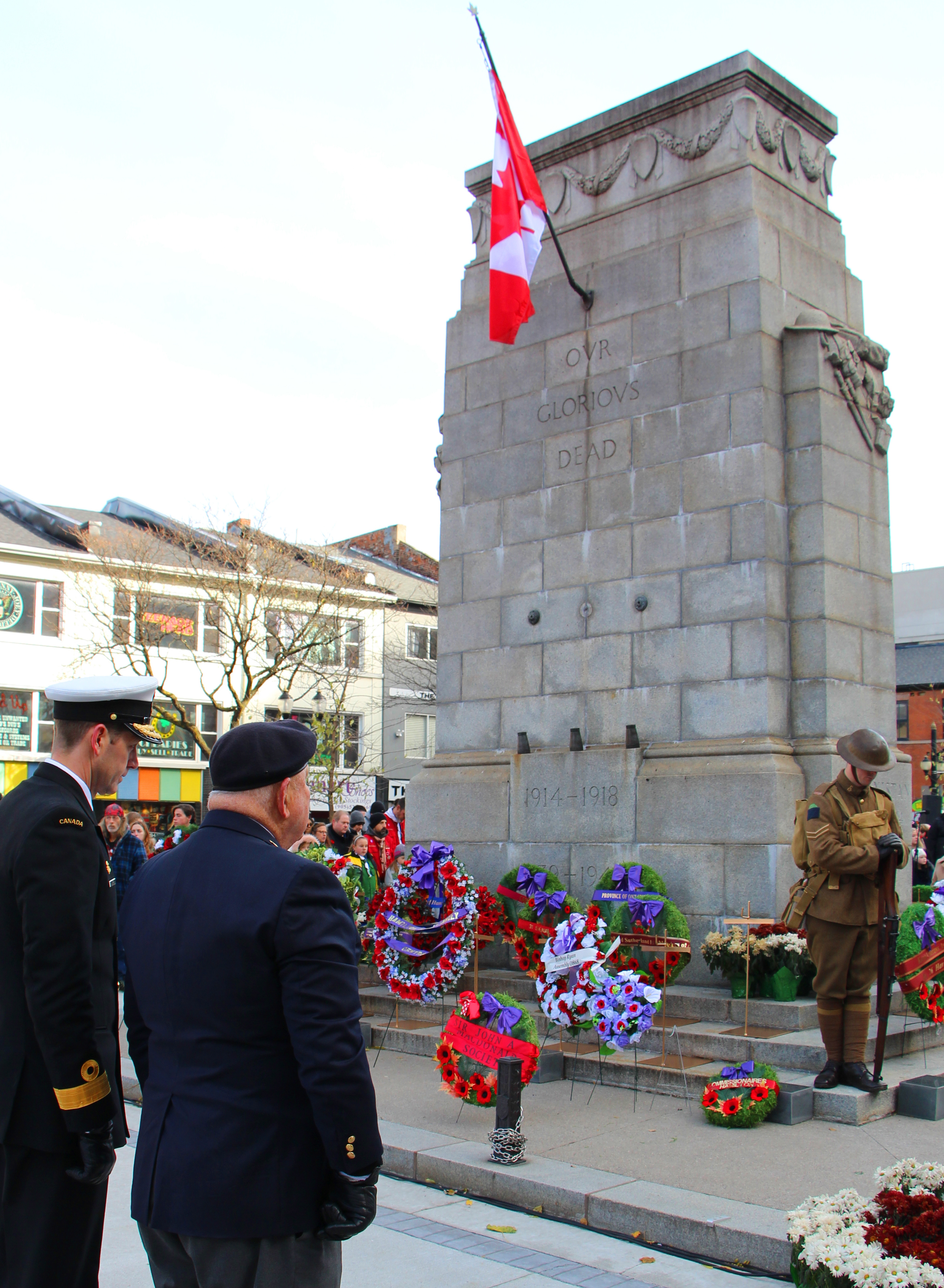 Remembrance Day Ceremony at Cenotaph in Hamilton