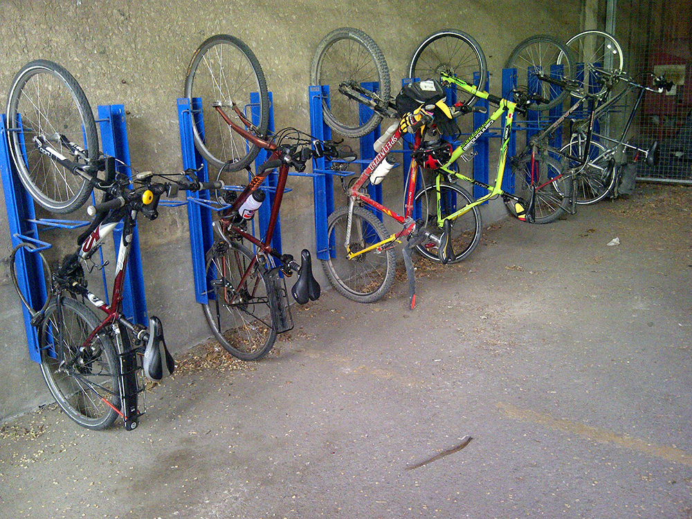 Bike cage at City Hall