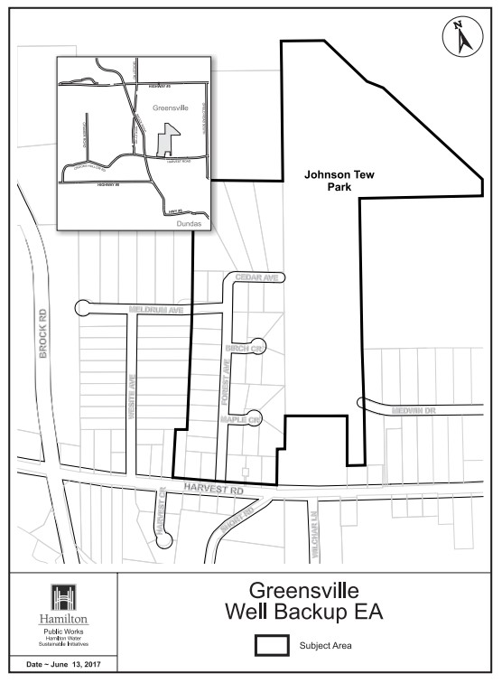Map of study area for Greensville Well Backup EA