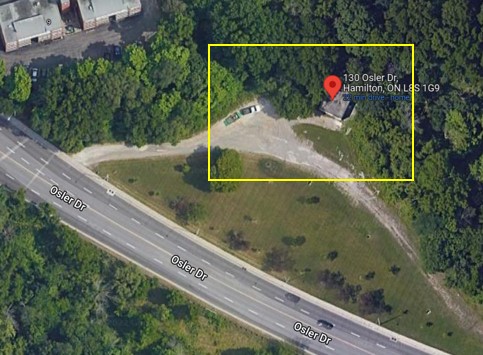 Aerial photography with outline for Pumping Station at 130 Osler Drive