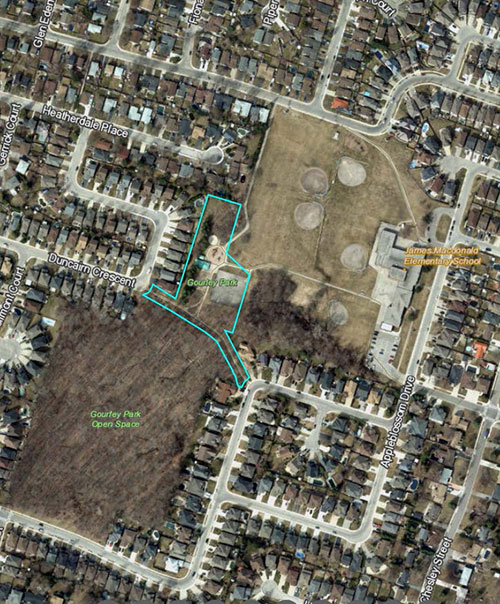 Gourley Park redevlopment site map