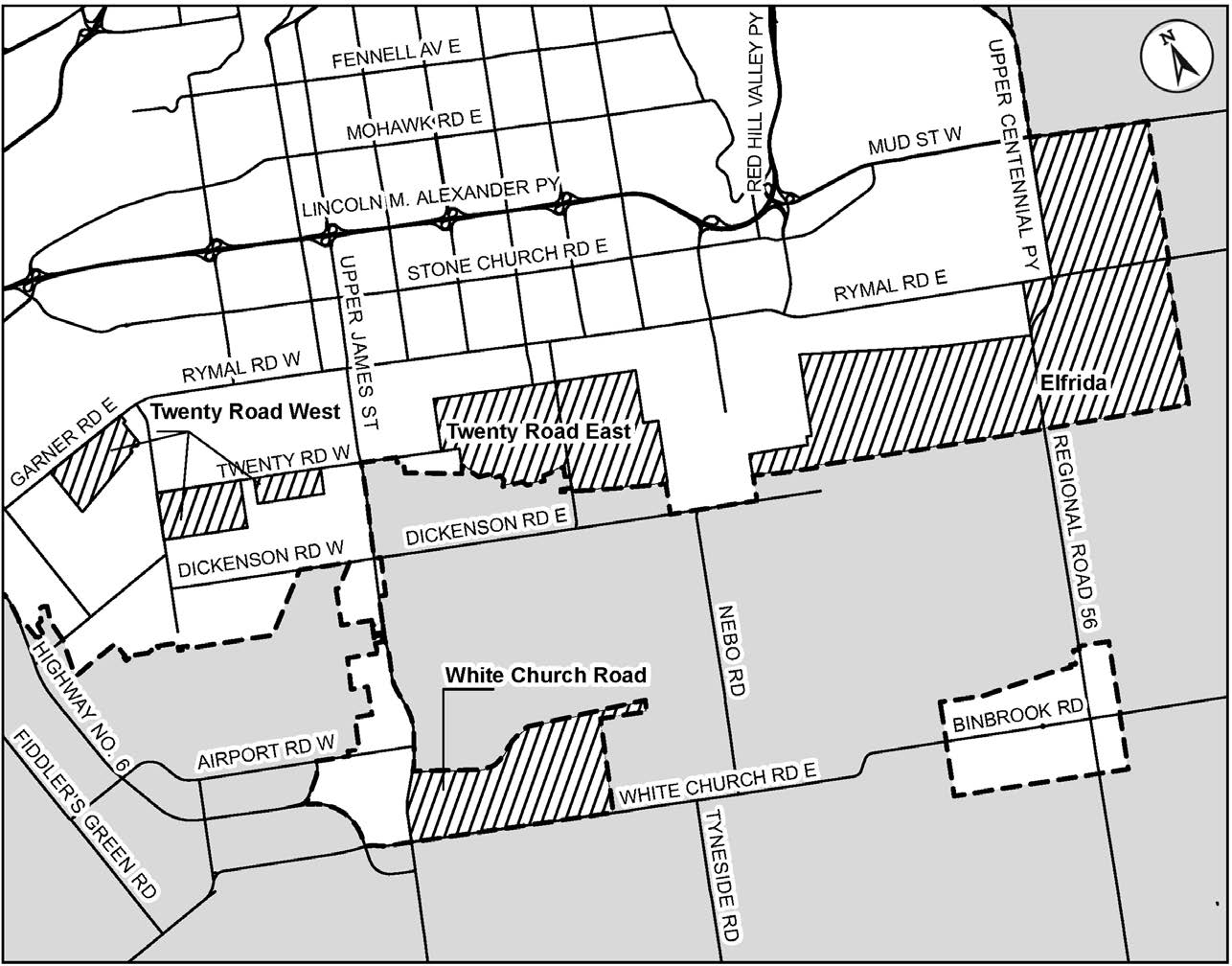 Map of Urban Expansion Areas in Hamilton