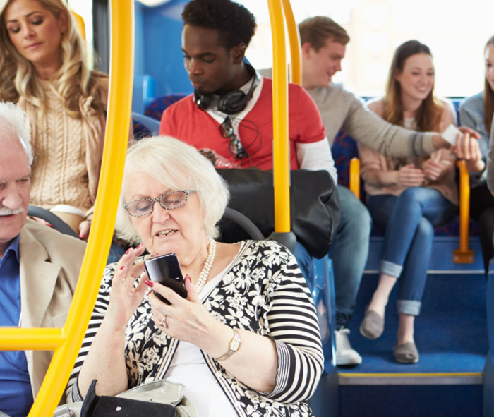 People on a bus