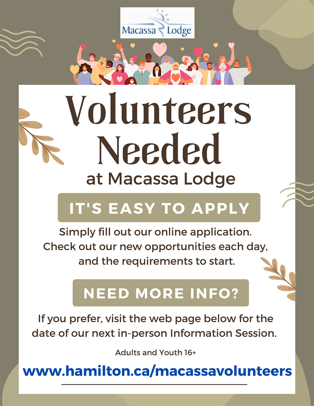 Volunteers needed at Macassa Lodge